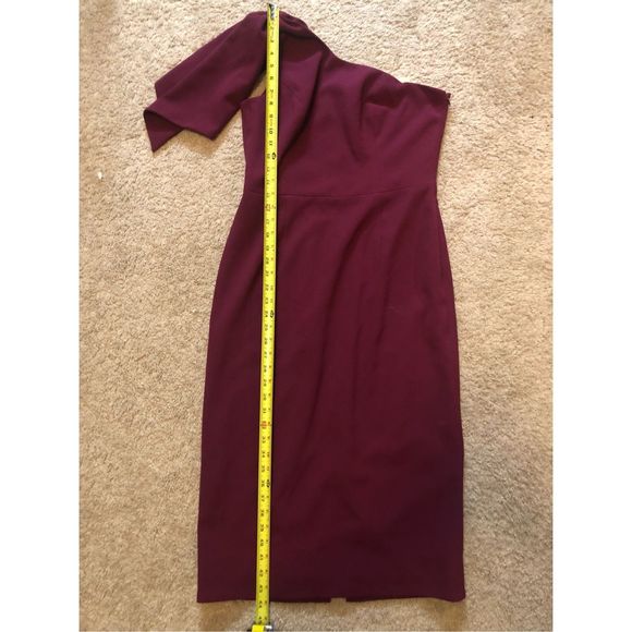 Dress The Population Tiffany Dress One Shoulder in Dark Magenta Sz Large MP $148 - Picture 8 of 8